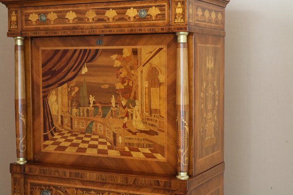 Empire Style Inlaid Secretaire, 1990s-IYX-1422835