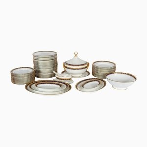 Empire Style Porcelain Dinner Set for 12 by Richard Ginori, Set of 57-ZVH-1322998