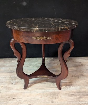 Empire Style Tripod Pedestal Table in Mahogany, 1920s-IBO-2020233