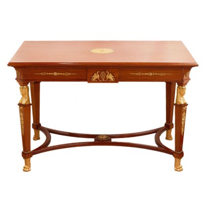 Empire Table Covered with Precious Wood Veneer and Gilded Bronze-WMV-1781022