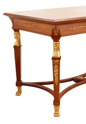 Empire Table Covered with Precious Wood Veneer and Gilded Bronze-WMV-1781022