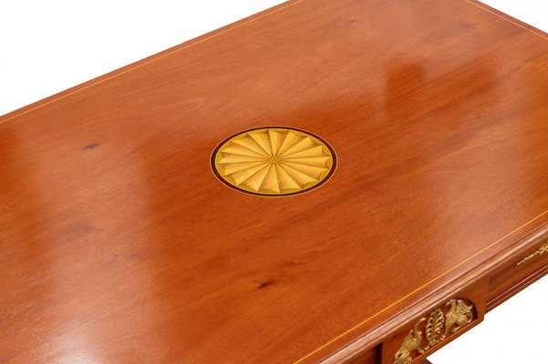 Empire Table Covered with Precious Wood Veneer and Gilded Bronze-WMV-1781022