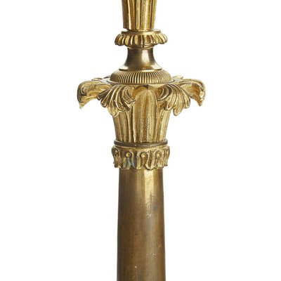 Empire Three-Flame Candelabra in Gilded Bronze, 1800s, Set of 2-TBU-2042155