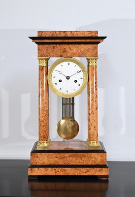 Empire Thuya Burl & Glass Clock, Early 19th Century-RVK-1701986