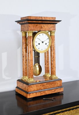 Empire Thuya Burl & Glass Clock, Early 19th Century-RVK-1701986