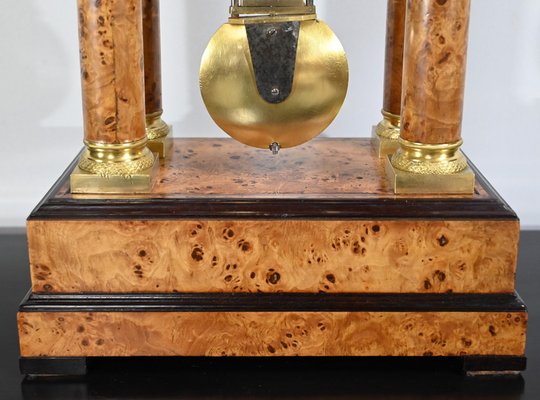 Empire Thuya Burl & Glass Clock, Early 19th Century-RVK-1701986