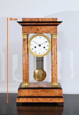 Empire Thuya Burl & Glass Clock, Early 19th Century-RVK-1701986