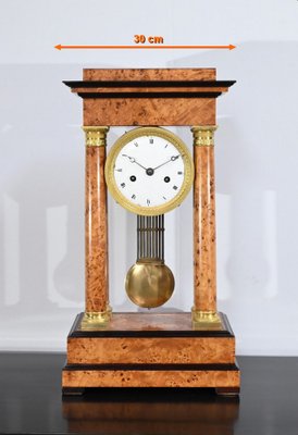 Empire Thuya Burl & Glass Clock, Early 19th Century-RVK-1701986