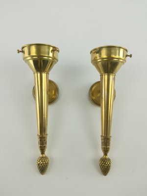 Empire Wall Lamp Made of Brass, 1910, Set of 2-KDB-1292170