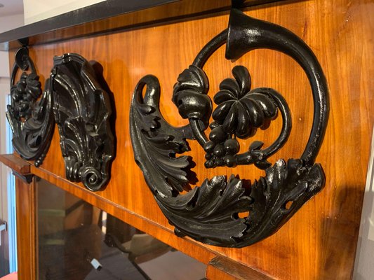 Empire Wall Mirror, Mahogany, Ebonized Carved Decor, South Germany, circa 1810-NNB-1069171