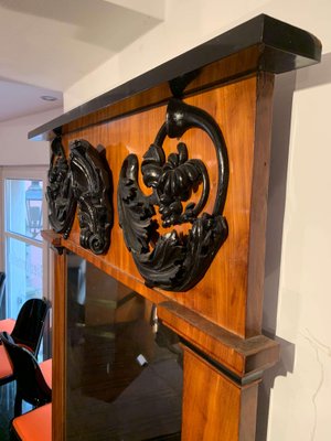 Empire Wall Mirror, Mahogany, Ebonized Carved Decor, South Germany, circa 1810-NNB-1069171