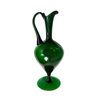 Empoli Verde Etruscan Glass Pitcher / Vase, 1940s-NUX-1355228