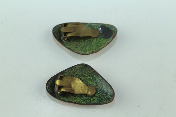 Enamel Ear Clips from Atelier Casanova, 1950s, Set of 2-ZWH-738094