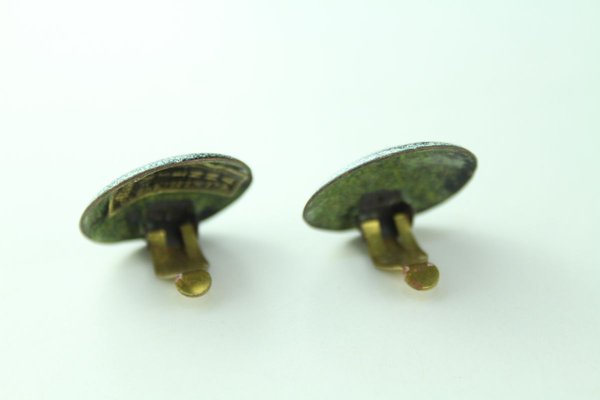 Enamel Earclips by Atelier Casanova for Atelier Casanova, 1950s, Set of 2-ZWH-738093