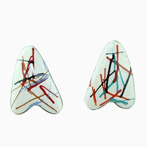 Enamel Earclips by Atelier Casanova for Atelier Casanova, 1950s, Set of 2-ZWH-738092