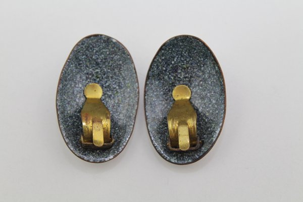 Enamel Earclips from Atelier Casanova, 1950s, Set of 4-ZWH-787001