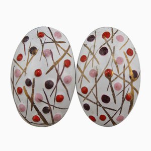 Enamel Earclips from Atelier Casanova, 1950s, Set of 4-ZWH-787001