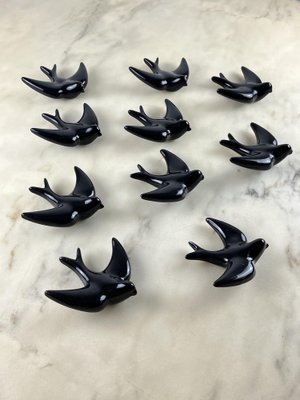 Enameled Terracotta Swallows, Italy, 1960s, Set of 10-YST-1761190