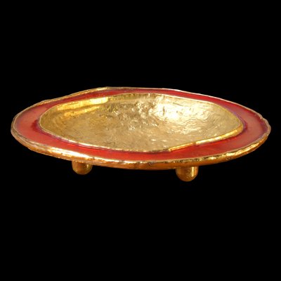 Enamelled Brass Tripod Ashtray Bowl, France, 1960s-ZJN-1772625