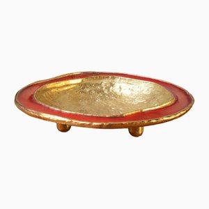 Enamelled Brass Tripod Ashtray Bowl, France, 1960s-ZJN-1772625