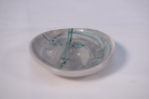 Enamelled Ceramic Bowl by Odette Gourju & Ljuba Naumowitch for Atelier du Grand Chêne, Vallauris, 1950s-NEN-2022904