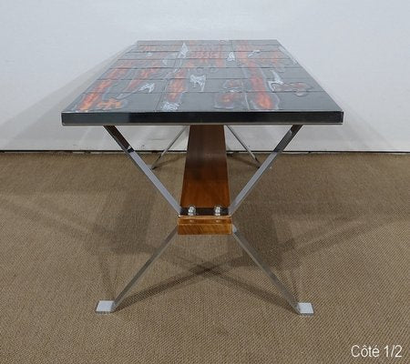 Enamelled Ceramic Coffee Table, 1960s-RVK-1176410