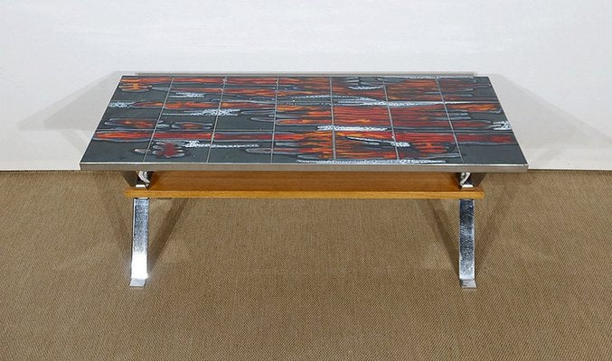 Enamelled Ceramic Coffee Table, 1960s-RVK-1176410