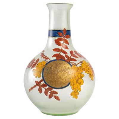 Enamelled Glass Vase, Early 20th Century-WFS-978078