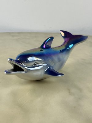 Enamelled Porcelain Dolphin, Italy, 1950s-YST-1737392