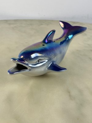 Enamelled Porcelain Dolphin, Italy, 1950s-YST-1737392