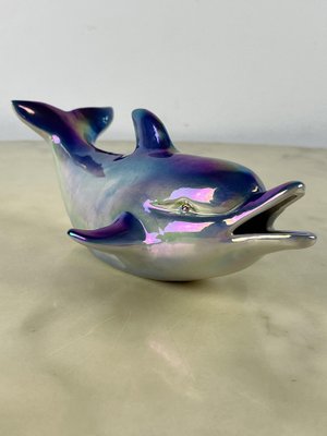 Enamelled Porcelain Dolphin, Italy, 1950s-YST-1737392