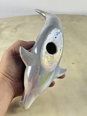 Enamelled Porcelain Dolphin, Italy, 1950s-YST-1737392