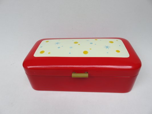 Enamelled Red Bread Box, 1940s-EY-1010626