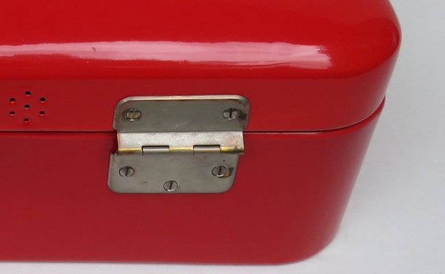 Enamelled Red Bread Box, 1940s-EY-1010626