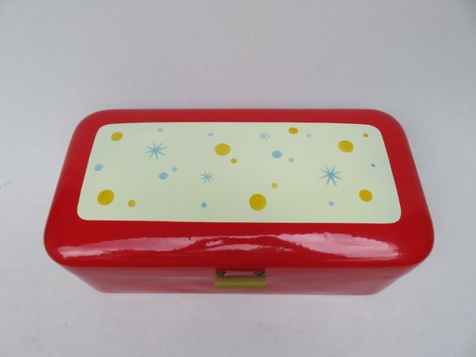 Enamelled Red Bread Box, 1940s-EY-1010626