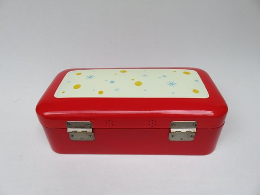 Enamelled Red Bread Box, 1940s-EY-1010626