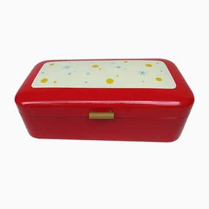 Enamelled Red Bread Box, 1940s-EY-1010626