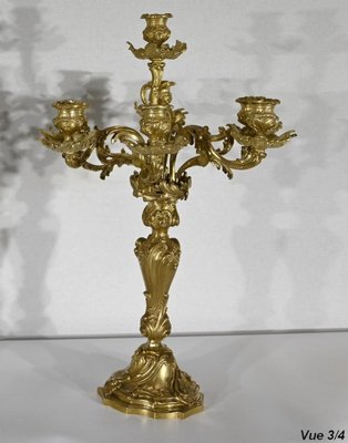 End of 19th Century Louis XV Gilded Bronze Candelabra-RVK-1718256