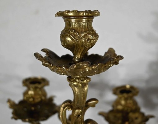 End of 19th Century Louis XV Gilded Bronze Candelabra-RVK-1718256