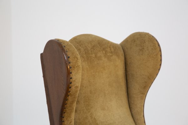 English Armchairs in Velvet and Walnut Wood, Late 19th Century, Set of 2-RCE-981796