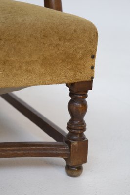 English Armchairs in Velvet and Walnut Wood, Late 19th Century, Set of 2-RCE-981796