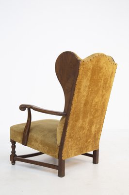 English Armchairs in Velvet and Walnut Wood, Late 19th Century, Set of 2-RCE-981796