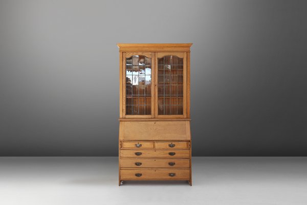 English Arts and Crafts Secretary Bookcase, 1910s-YSY-1754390