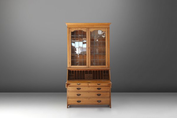 English Arts and Crafts Secretary Bookcase, 1910s-YSY-1754390