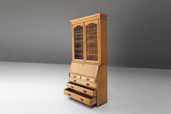 English Arts and Crafts Secretary Bookcase, 1910s-YSY-1754390