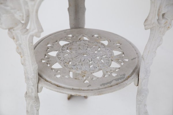 English Cast Iron and Wooden Table, 1890s-RCE-1404594