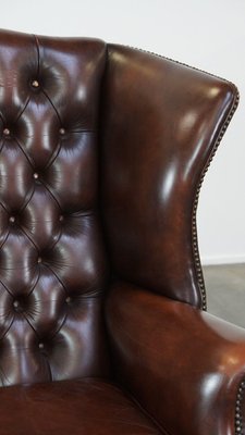 English Chesterfield Wing Chair in Leather-HPP-2039530