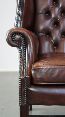 English Chesterfield Wing Chair in Leather-HPP-2039530