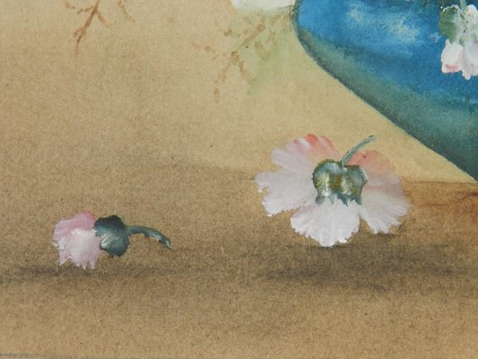 English Flowers in a Bowl Watercolor, 1905-ARU-626095