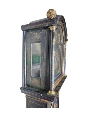 English George III 18th Century Japanned Tall Case Clock with Chinoiserie Décor, 1750s-FDW-2026502